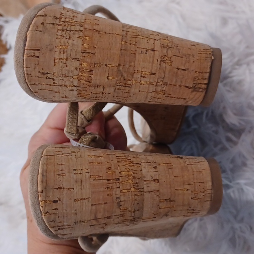 NEW Steve Madden® Udell Cork Wedge Sandals, Tan, Size 9, 9.5 & 10 👠 - Picture 9 of 12